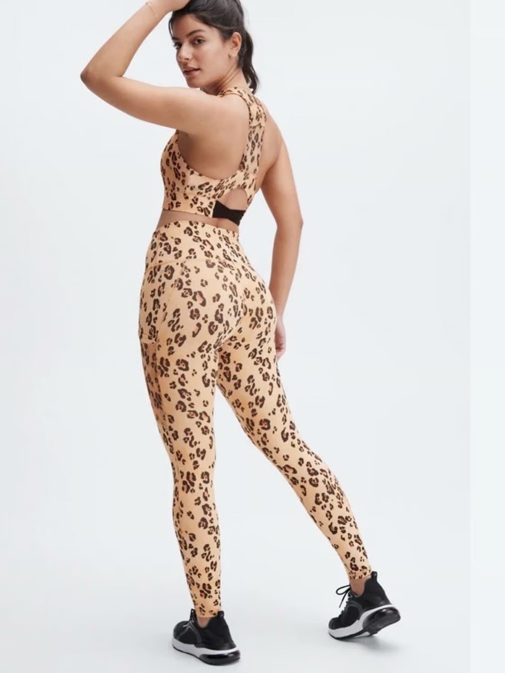 FABLETICS ON THE GO POWERHOLD SET in DESERT LEOPARD size S